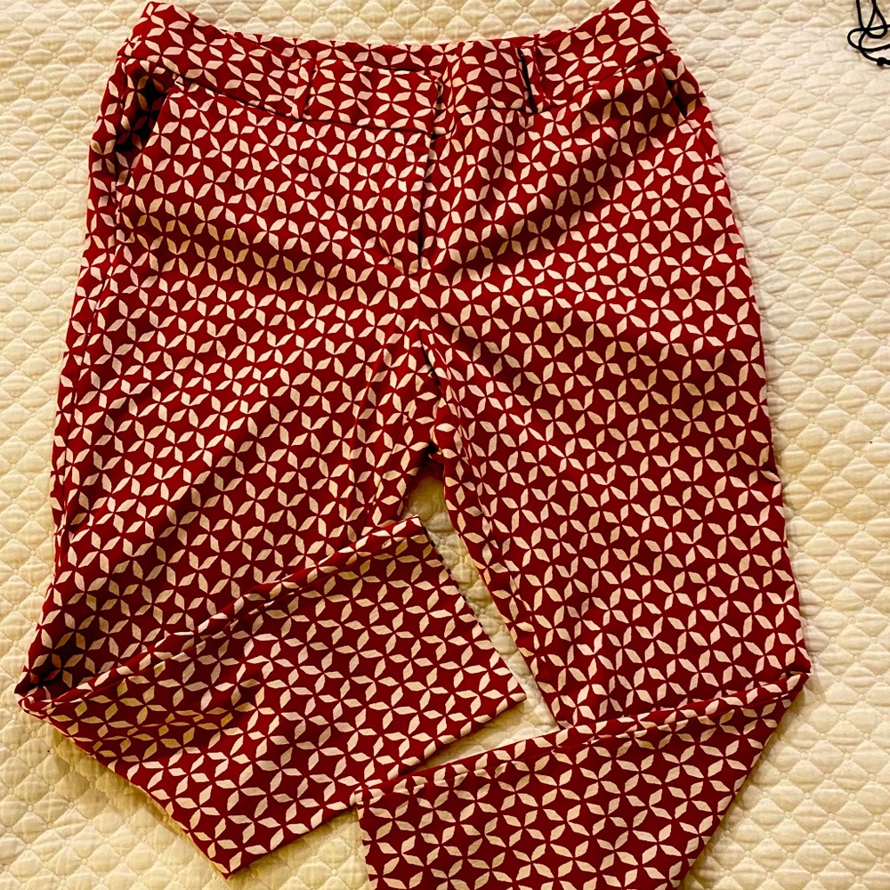 Ann Taylor Red Pattern Pants